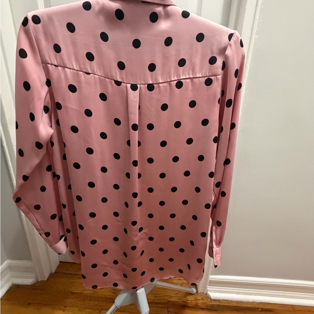 Zara Pink Polka Dot Button-Up Blouse – Size S - Picture 5 of 7